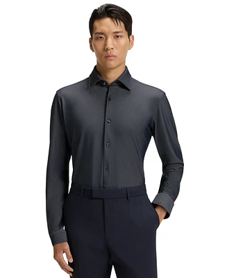 Boss by Hugo Men's Structured Stretch Jersey Regular-Fit Dress Shirt