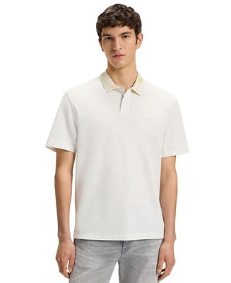 Boss by Hugo Men's Cotton-Pique Patterned Collar Polo Shirt