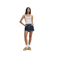 Cotton On Women's Micro Low Denim Skirt