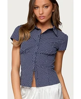 Edikted Women's Polka Dot Tailored Button Up Shirt