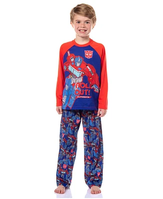 Transformers Boys Optimus Prime Roll Out Autobots 2 Piece Long Sleeve Pajama Set