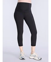 Motherhood Maternity High Waist Over the Belly Active Pocket Crop Legging - 2 Pack