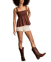 Lucky Brand Women's Smocked Lace Tank Top