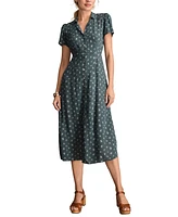Lucky Brand Women's Collared Button-Front Midi Dress