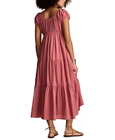 Lucky Brand Women's Button-Front Tiered Midi Dress