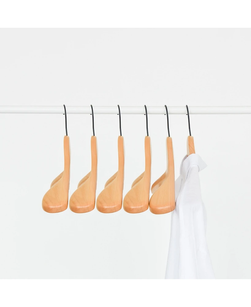 WeThinkStorage 20pk Premium Hotel Quality Space-saving Wood Hanger With Wide Shoulders