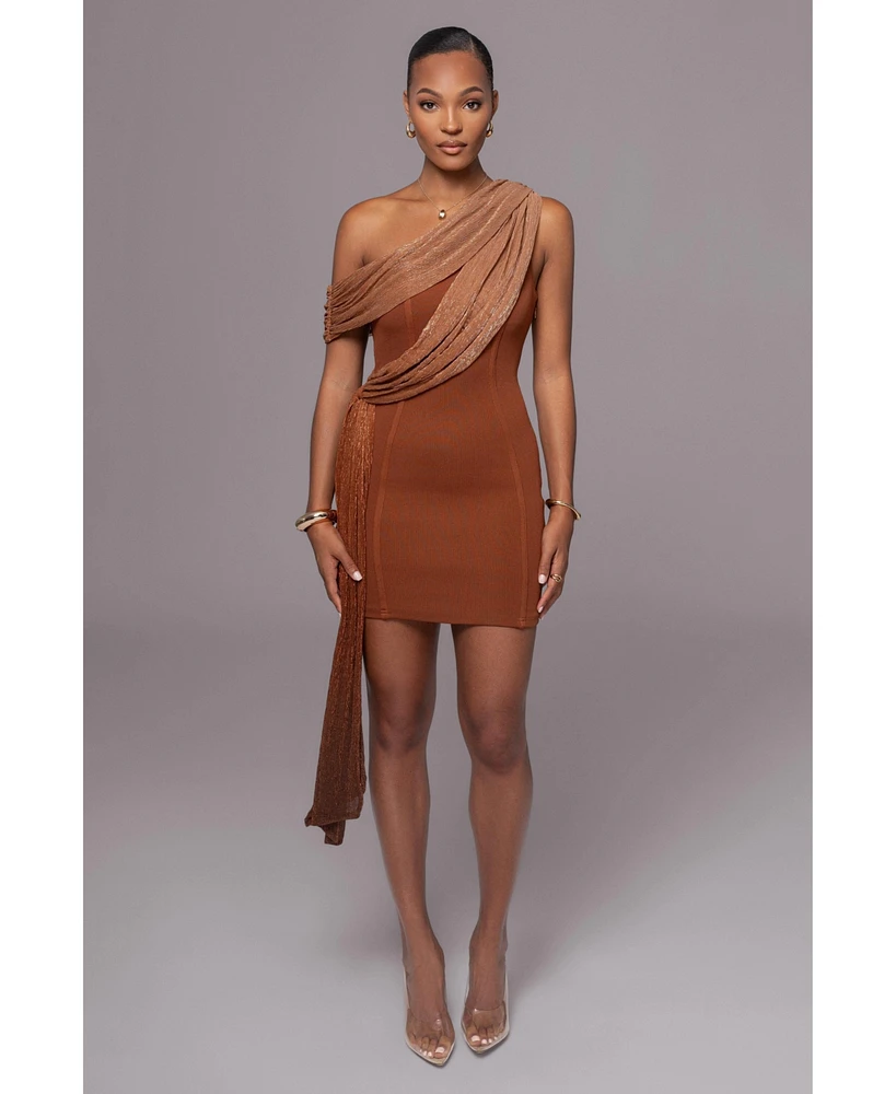 Jluxlabel Women's Asymmetric Drape Mini Dress