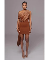Jluxlabel Women's Asymmetric Drape Mini Dress