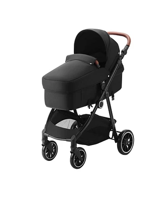 Slickblue Toddler Stroller with Adjustable Backrest Footrest One-Click Fold Cup Holder and Carry Bag