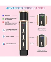 ZealSound Studio Condenser Microphone with Stand, Built-in Sound Card, Echo Recording for Phone, Pc, YouTube, Karaoke, Live Stream (Gold)