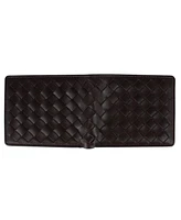 Trafalgar Men's Lazzaro Lattice Weave Leather Bi-Fold Wallet