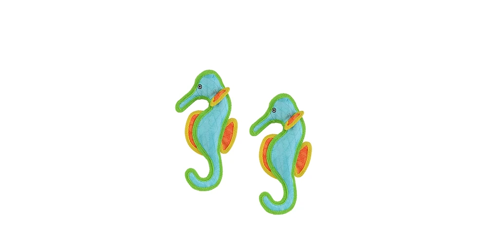 DuraForce Seahorse, 2-Pack, Durable Plush Squeaky Dog Toy