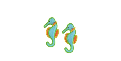 DuraForce Seahorse, 2-Pack, Durable Plush Squeaky Dog Toy
