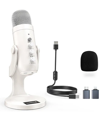 ZealSound Usb Microphone, Quick Mute, Noise Cancel for Phone, Pc, PS5, with Gain Control, Echo Monitor, Volume Adjust for Asmr, Streaming