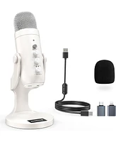 ZealSound Usb Microphone, Quick Mute, Noise Cancel for Phone, Pc, PS5, with Gain Control, Echo Monitor, Volume Adjust for Asmr, Streaming