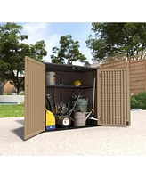 Mondawe 34.3"D x 53.2"W 47.1"H Resin Outdoor Storage Shed with Reinforced Floor