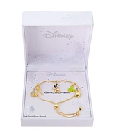 Disney Mickey Mouse Cubic Zirconia Tennis Charm Bolo Bracelet
