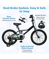 18 Inch Kids Bike with Removable Training Wheels for Aged 3-8 Years Old