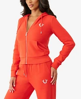 True Religion Women's Lurex Buddha Zip Up Hoodie