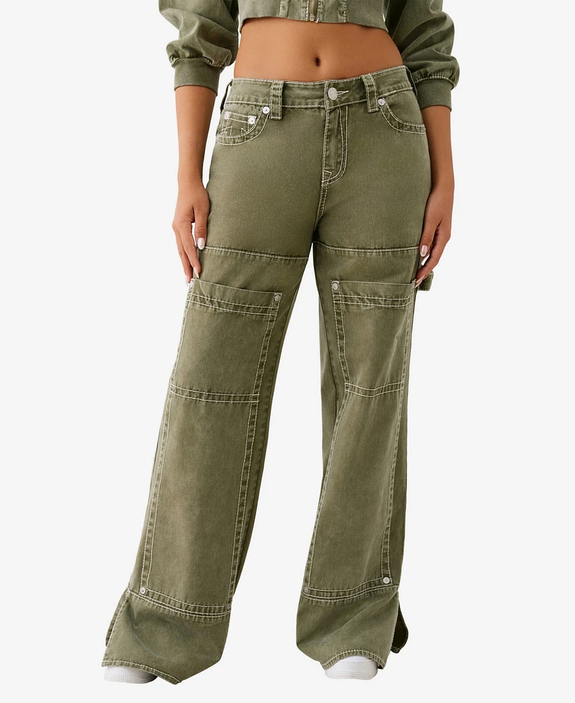 True Religion Women's Bobbi Big T Baggy Carpenter Jeans