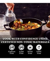 Alva Nori 6 Qt. Oval Enameled Cast Iron Dutch Oven with Lid - Pfas, Pfoa & Ptfe Free - Heavy-Duty Naturally Nonstick Cookware