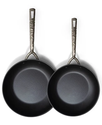 Alva Artist Premium Carbon Steel Frying Pan - Non-Toxic Pfas/Pfoe/Ptfe Free Hammered Skillet