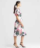 Natori Women's Cotton Short-Sleeve Shirtdress