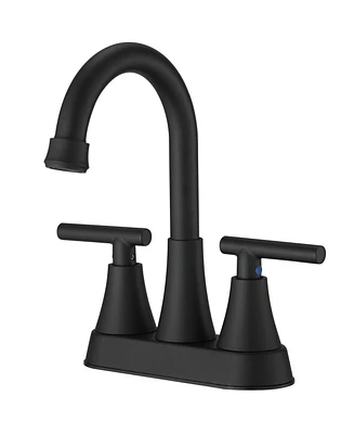 4 in. Centerset 2-Handle High-Arc Bathroom Faucet in Matte Black