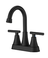 4 in. Centerset 2-Handle High-Arc Bathroom Faucet in Matte Black