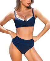 Cupshe Women's Chic Two-Tone Bikini Set for Beach Glamour