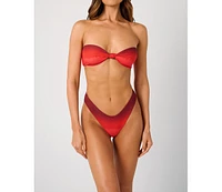 WeWoreWhat Women's Ruched Tie Bandeau Top