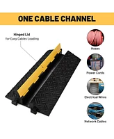 Yescom 1-Channel Rubber Cable Ramp 40000 Lbs Wire Cord Ramp Driveway Hose Cover Protector Speed Bumps for Driveway Hose Pipe Hider