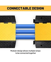 Yescom 3-Channel Rubber Cable Ramp 40000 Lbs Wire Cord Ramp Driveway Hose Cover Protector Speed Bumps for Driveway Hose Pipe Hider