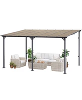 Slickblue Lean to Gazebo for Patio Hard Top Pergola Aluminum Frame