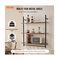 Slickblue Industrial Pipe Wall-Mounted Shelf 2 Tier Storage Rack for Kitchen and Bedroom