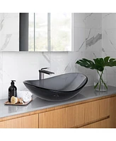 Aquaterior Bathroom Faucet Vessel Sink Kit Vanity Mixer Tap Tempered Glass Sink