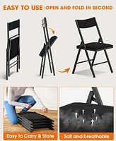 Sugift 6 Pack Velvet Padded Folding Chair Comfortable and Heavy-Duty Seating