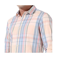Campus Sutra Men's Cotton Plaid Button Up Shirt