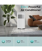 Zafro 8,000 Btu Portable Ac Quiet 3-in-1 Cools up to 350 SqFt with Fan Dehumidifier 4 Modes 24H Timer Remote Led Display Install Kit for Home Office
