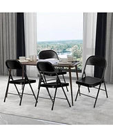 Sugift 4-Pack Heavy Duty Folding Chairs – 450lb Capacity Commercial-Grade Steel Frame Chairs for Events, Parties & Offices (Black)