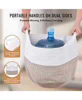 Slickblue Cotton Rope Storage Basket Woven Organizer Bin for Blankets Towels or Pillows