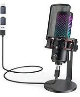 ZealSound Gaming Usb Rgb Microphone Bkd-12a and 19inch gooseneck Flexible Microphone arm Stand H19