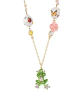 Betsey Johnson Faux Stone Backyard Frog Pendant Necklace