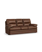 Flexsteel David 93" Pecan Leather Sofa