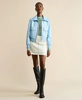 Furniq Uk Women's Leather Bomber Jacket, Created For Macy's