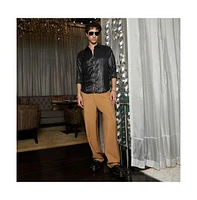 Campus Sutra Men's Metallic Black Blushed Shirt