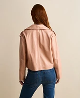 Furniq Uk Women's Leather Cropped Trench Style Jacket, Created For Macy's