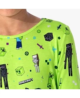 Bellabu Bear Kids Unisex Kids' Minecraft Mob Squad Set of 2 Piece Pajamas