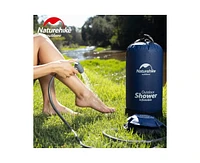 Naturehike 11 Litre Solar Heated Shower Bag, Outdoor Shower, Camping, Portable Pressure Shower with Foot Pump, Garden Shower