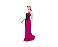 Amri Women's Contrast Bow Detail Crepe Gown
